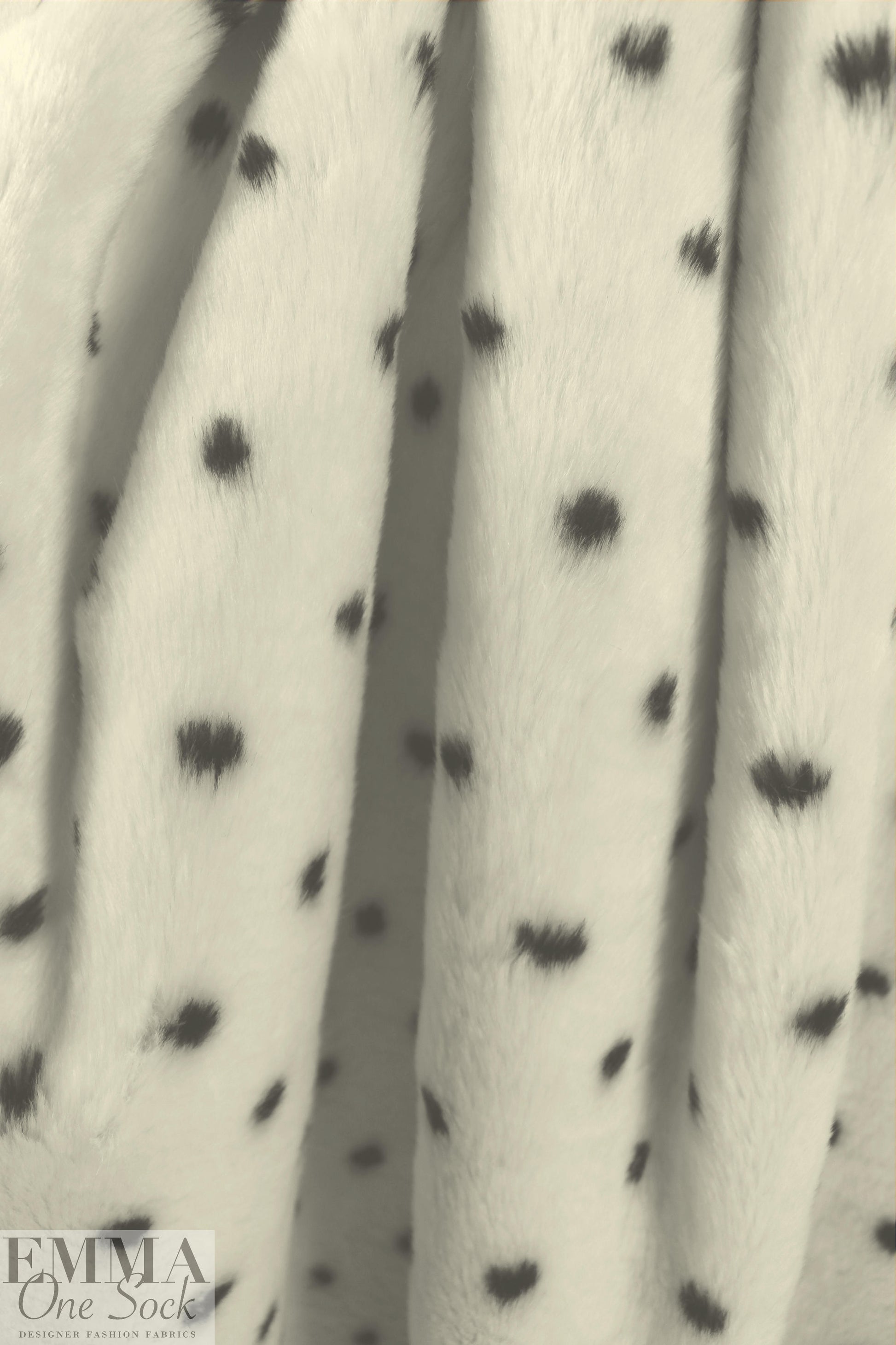 NY designer dalmation dot short pile faux fur 1.125 yds