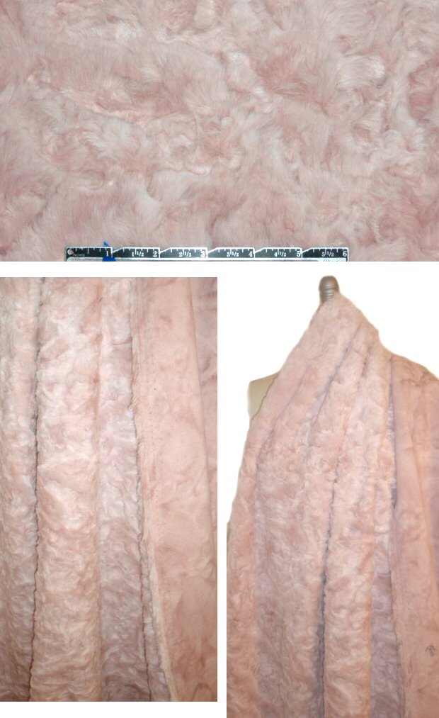 Italian ballet pink 'tie dye' sculpted faux fur