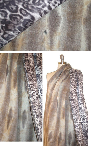 NY designer faux fur/cheetan faux suede reversible coating