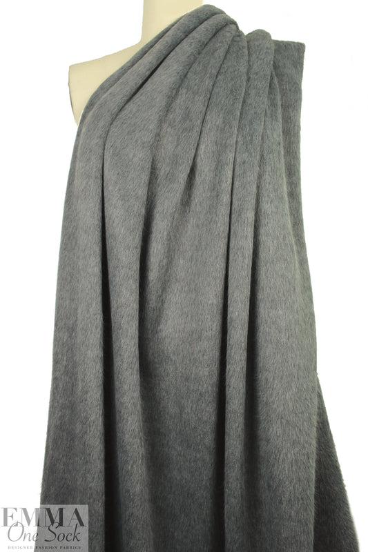 Italian 2-ply 'furry' sweater knit - medium gray 2.25 yd