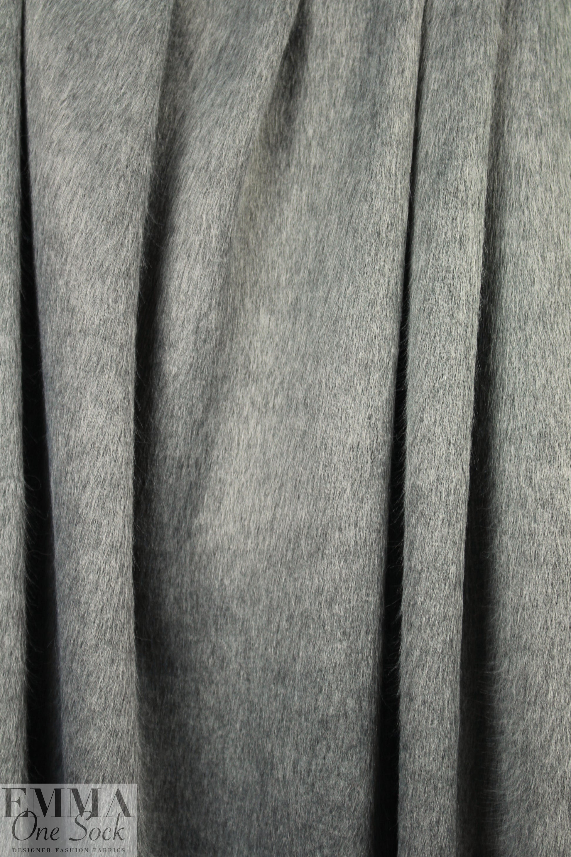 Italian 2-ply 'furry' sweater knit - medium gray