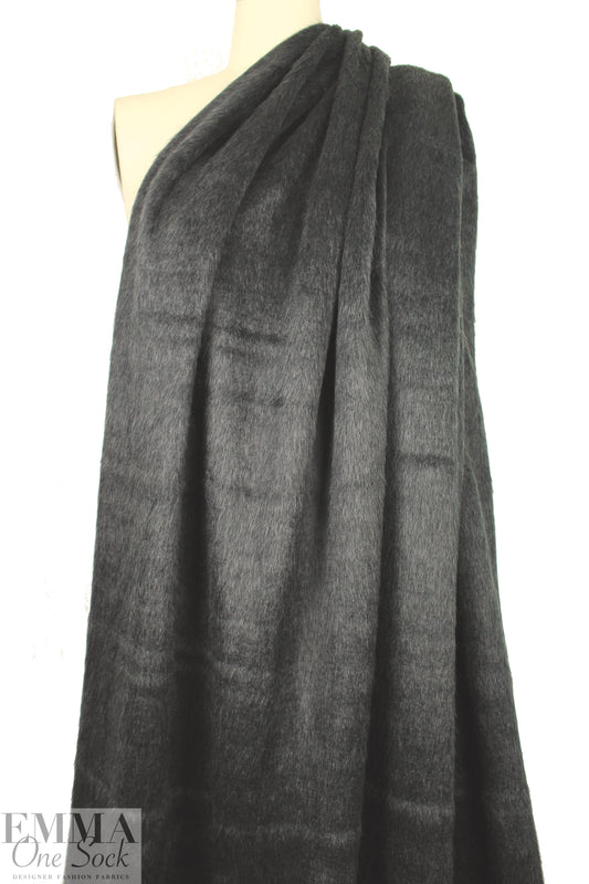 Italian 2-ply 'furry' sweater knit - charcoal 1.25 yds