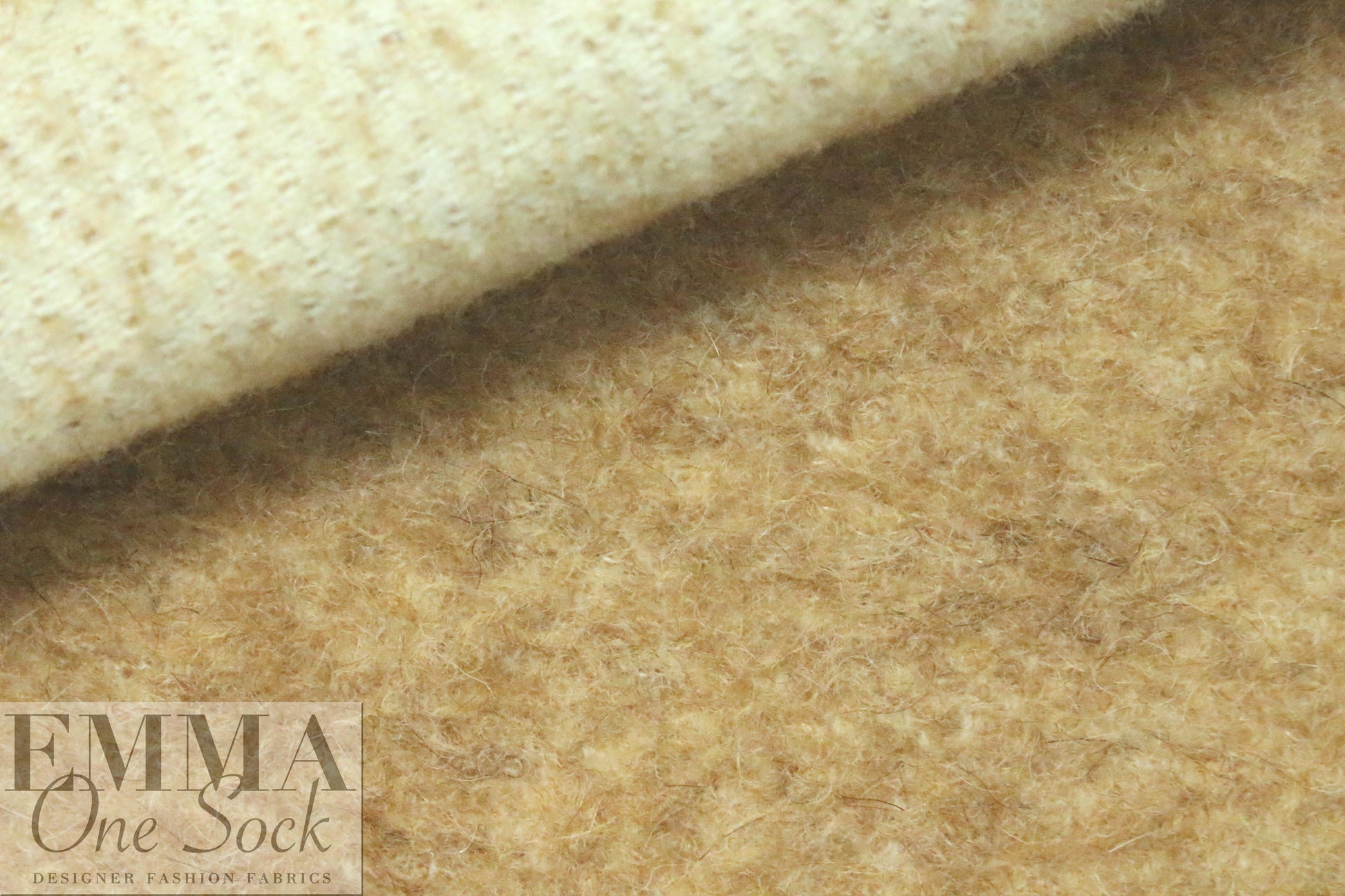 NY designer 'furry' wool blend coating - toasty tan