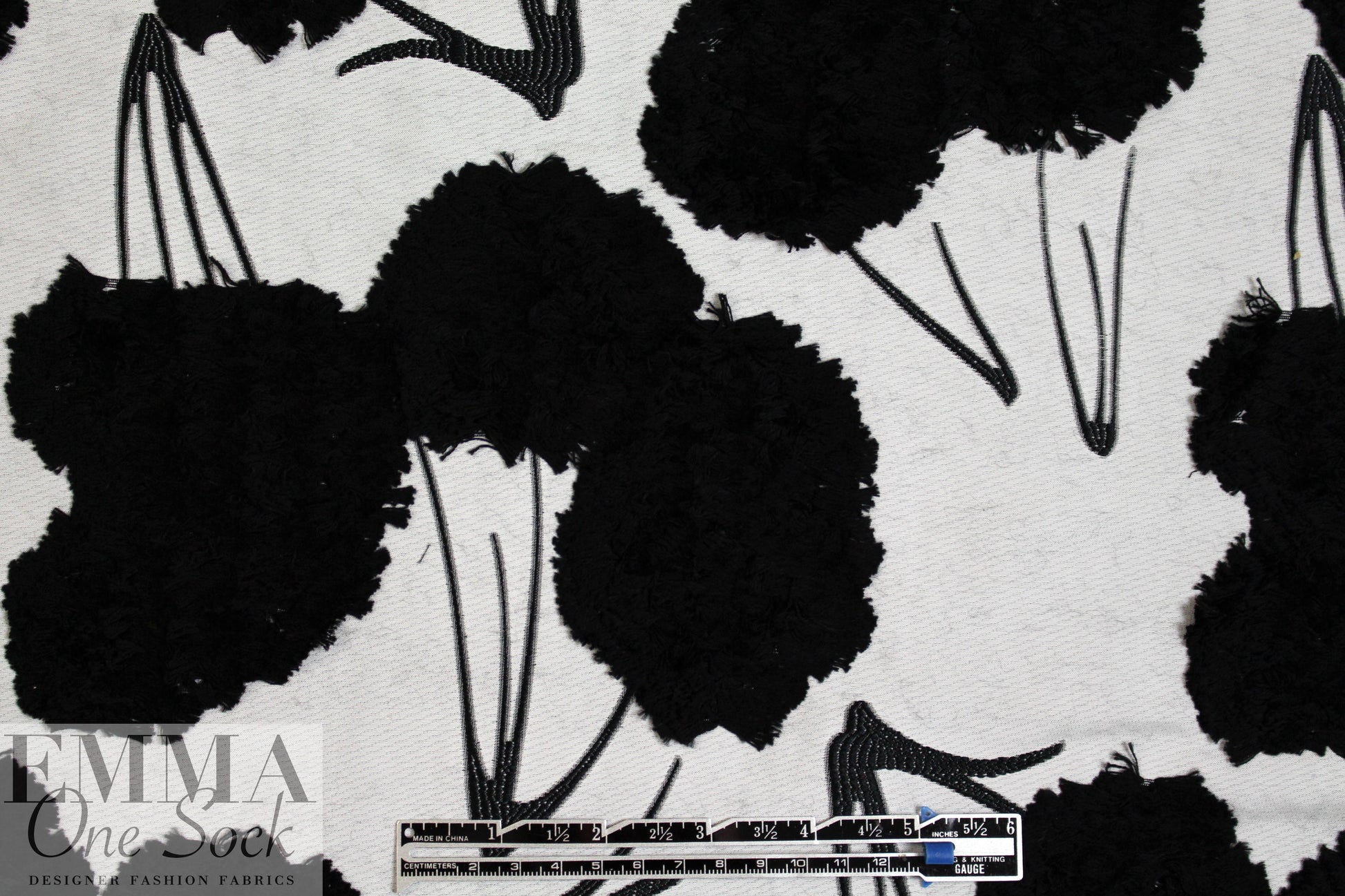 Mi11y flower puffs jacquard weave novelty coating 1.125 yds