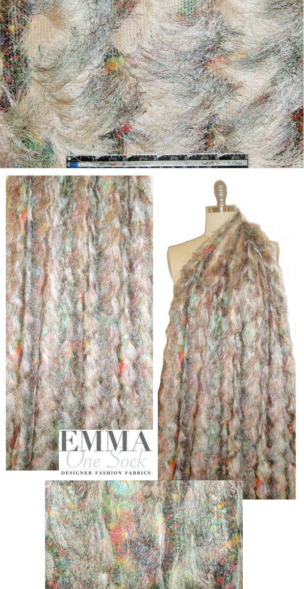 NY designer tiered fringe printed mesh