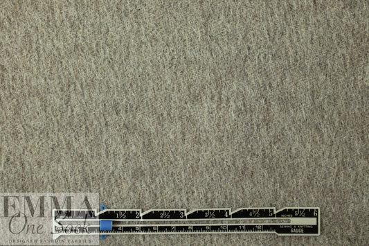 NY designer furry wool blend suiting - warm gray
