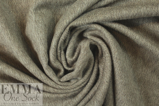 NY designer furry wool blend suiting - warm gray