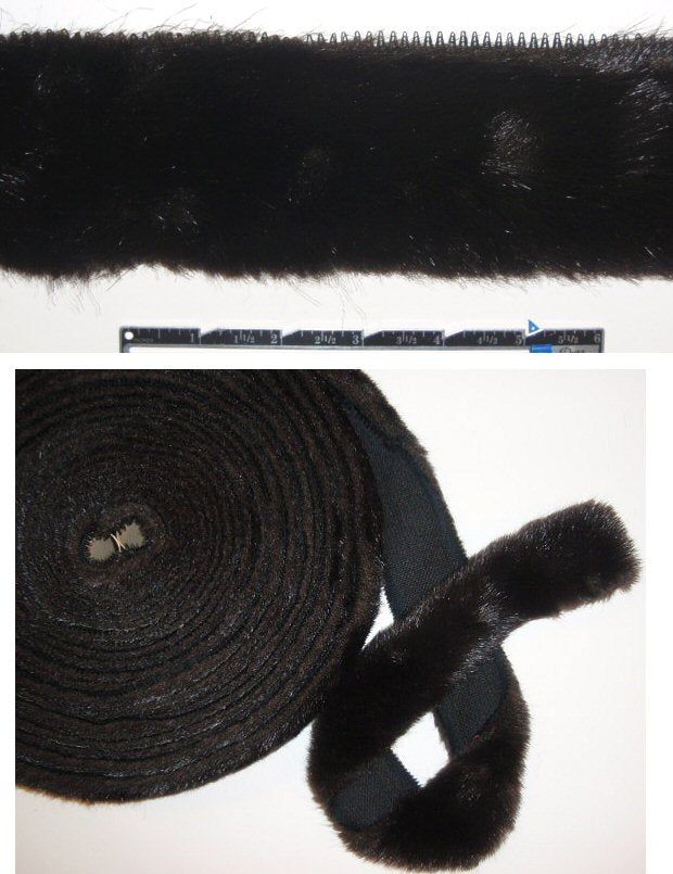 L0uise Green faux mink fur fancy trim
