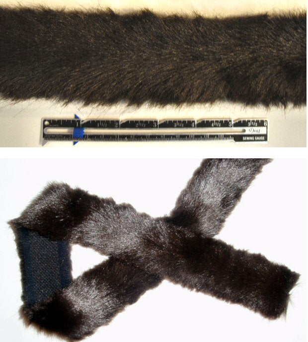 L0uise Green faux mink fur fancy trim no. 2 2.25 yd