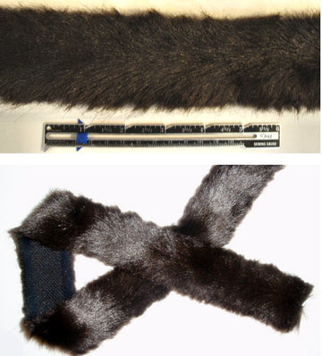 L0uise Green faux mink fur fancy trim no. 2 2.25 yd