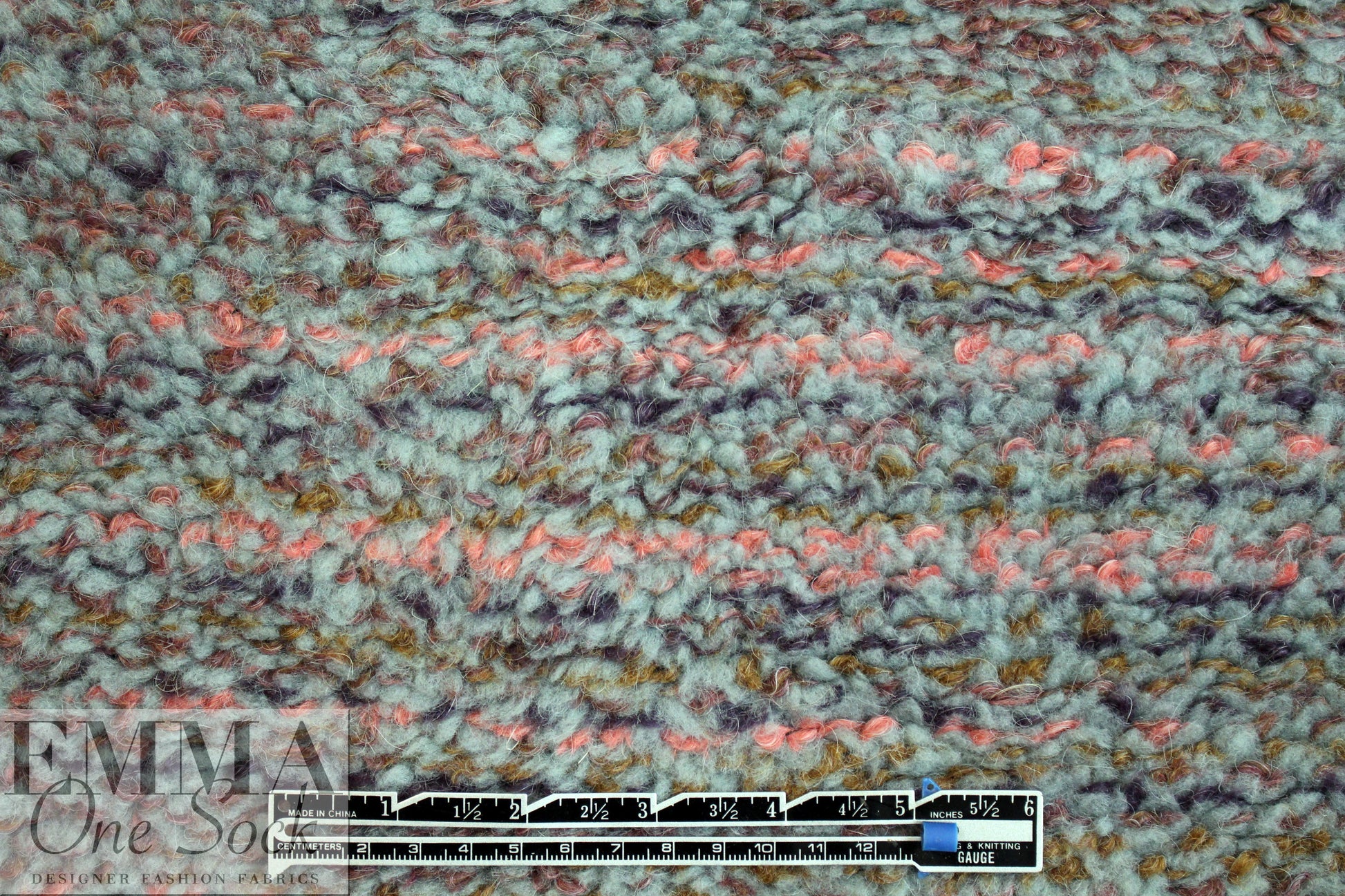 Derek L. novelty faux fur knit - dusty blue/pink