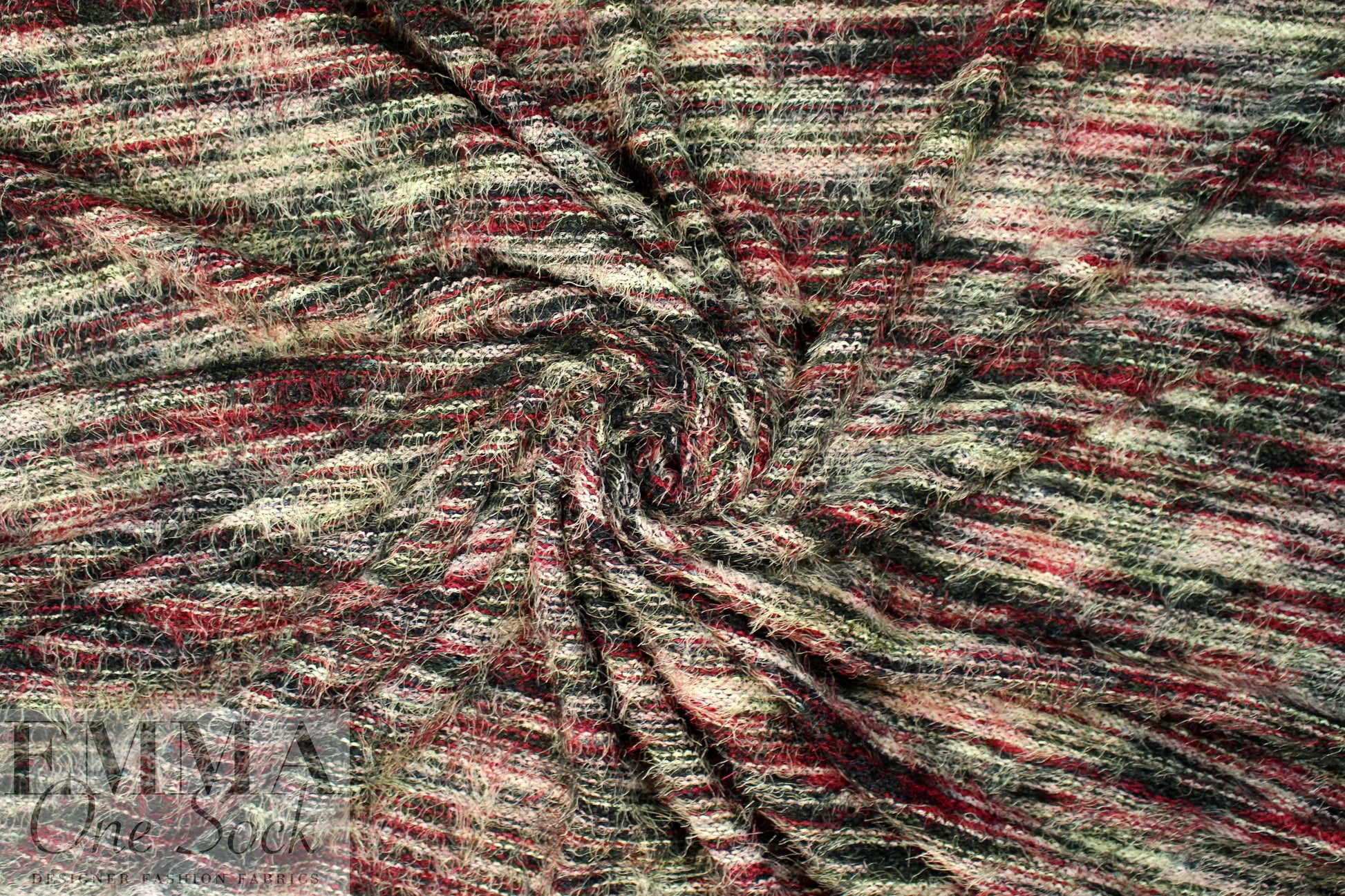 'eyelash' super soft sweater knit - pine/wine melange