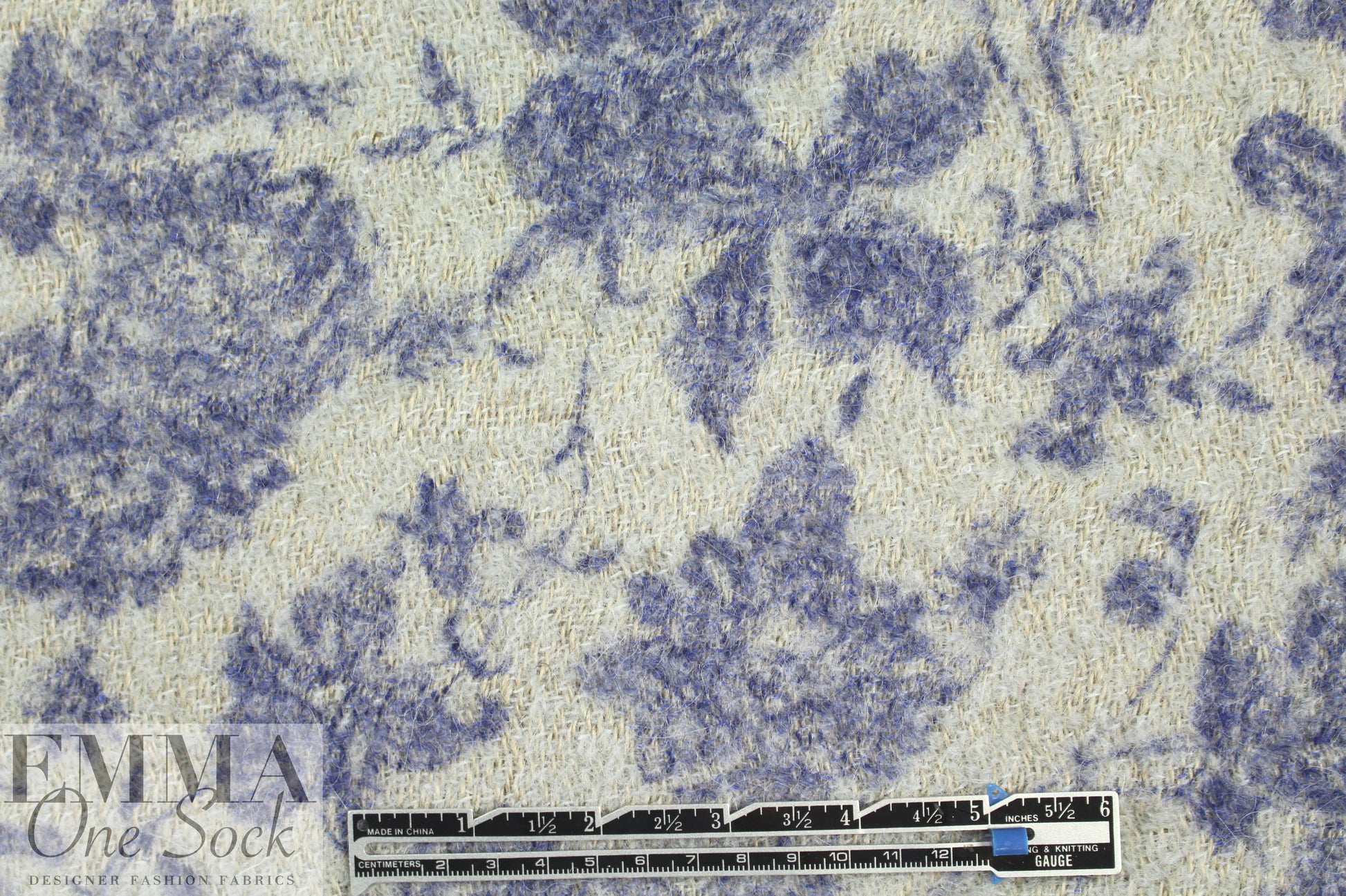 Italian wool/mohair/hemp boucle' - blue toile