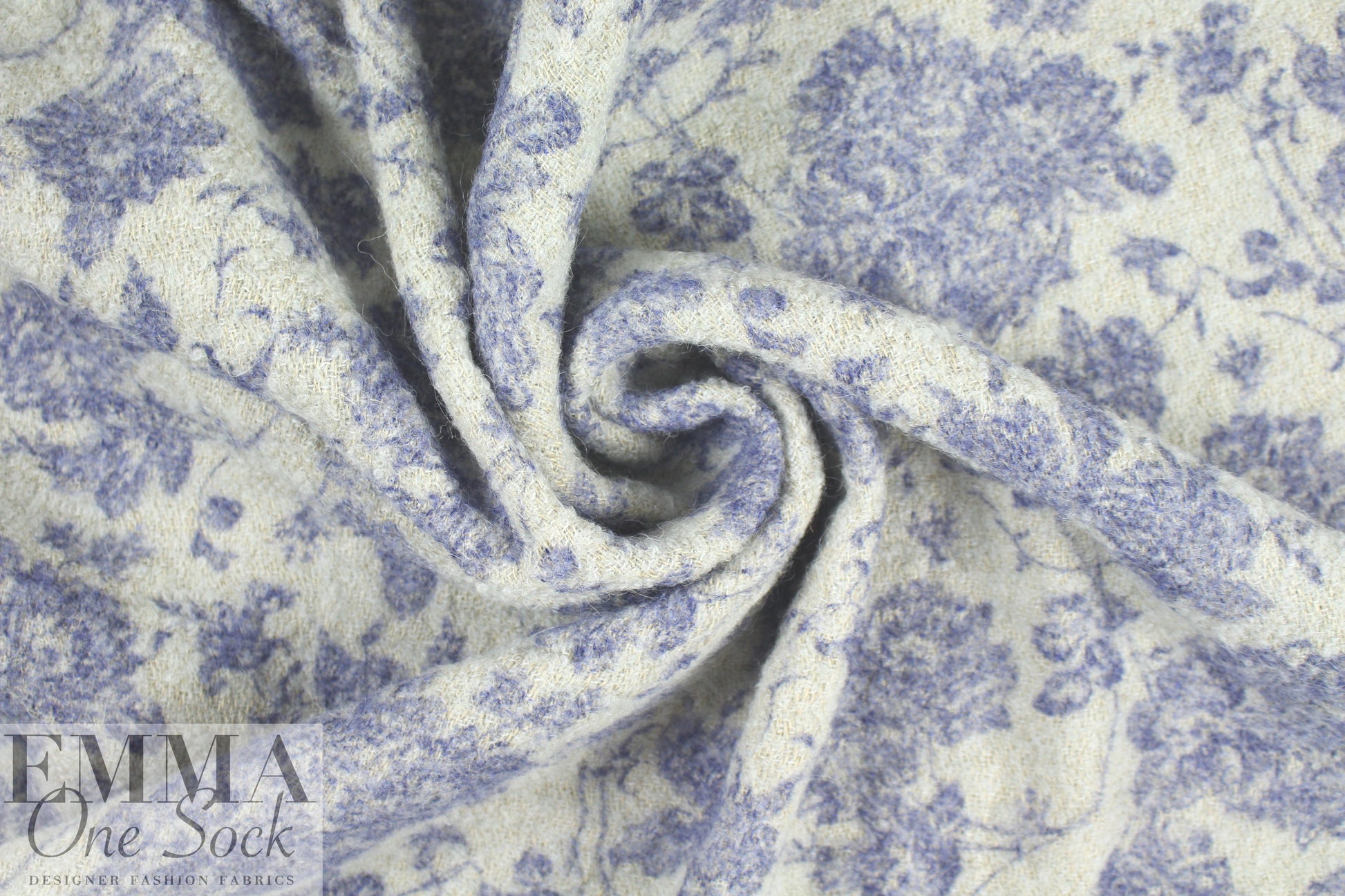 Italian wool/mohair/hemp boucle' - blue toile