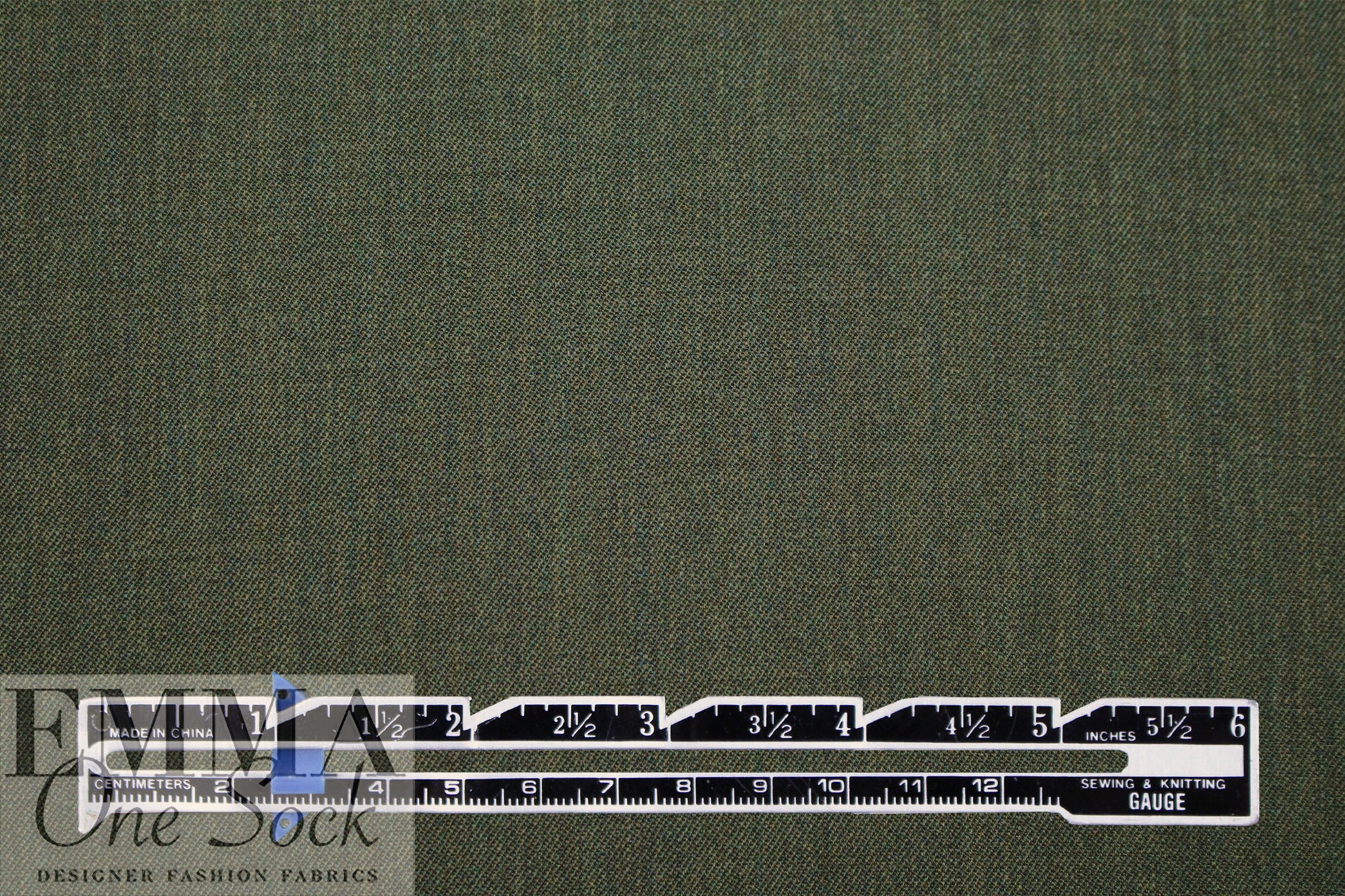 Italian wool gabardine suiting - olive heather