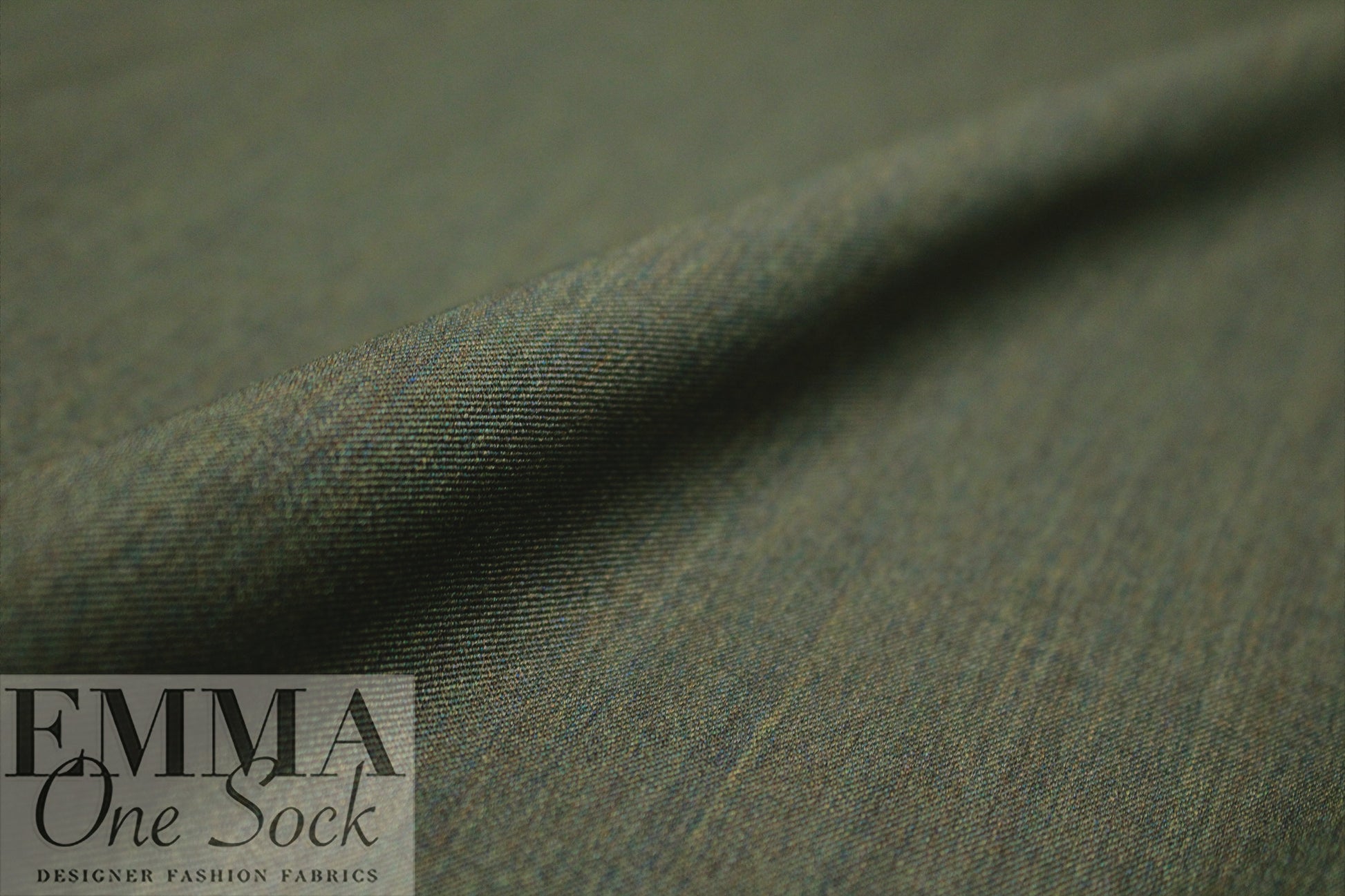 Italian wool gabardine suiting - olive heather 1.625 yd