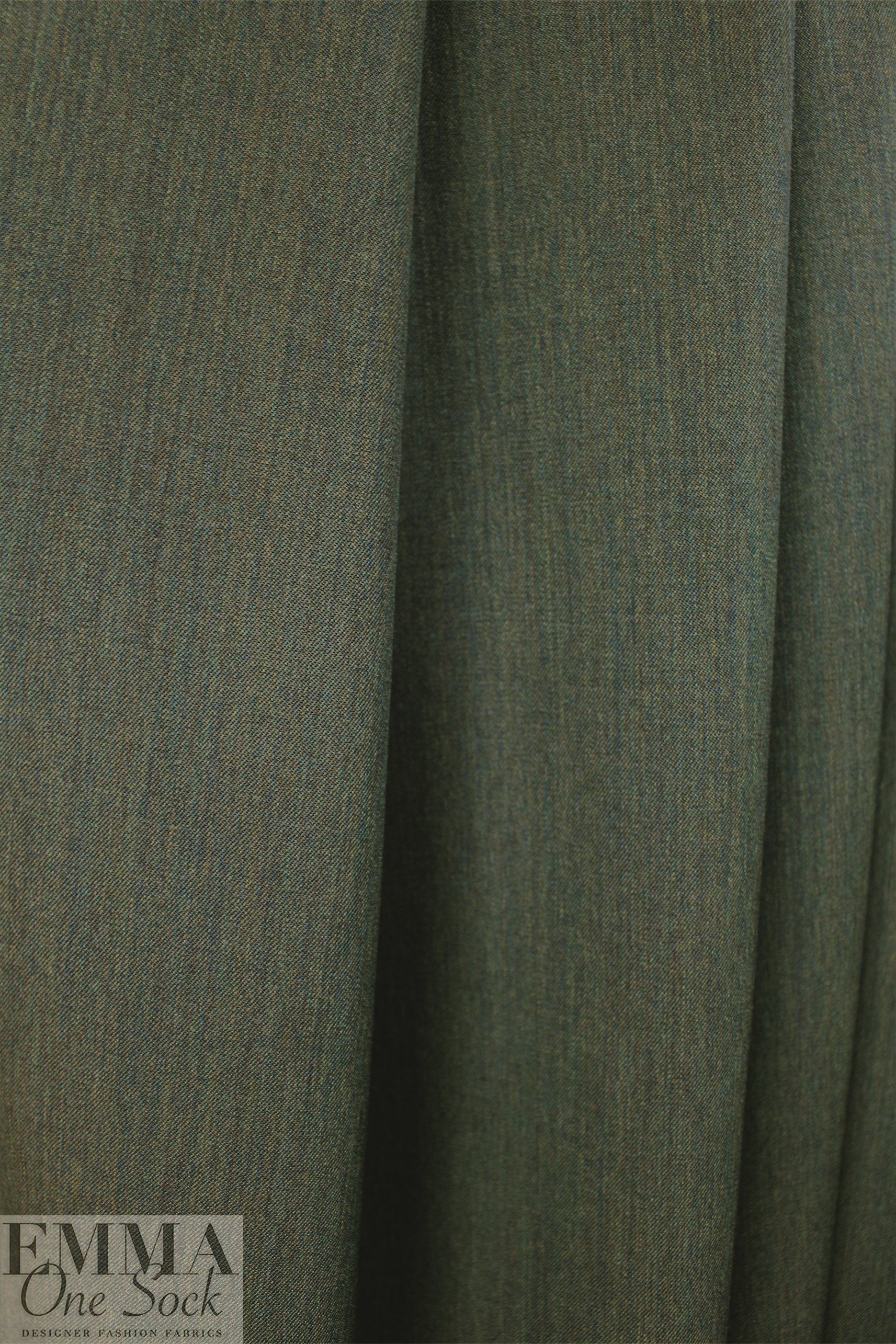 Italian wool gabardine suiting - olive heather 1.75 yd