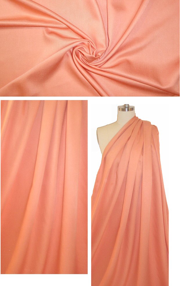 Italian 100% viscose rayon satin gabardine - peach 1.375 yd