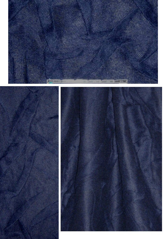 Italian bonded navy/black crushed wool