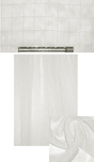 creamy ivory pintuck grid silk gauze