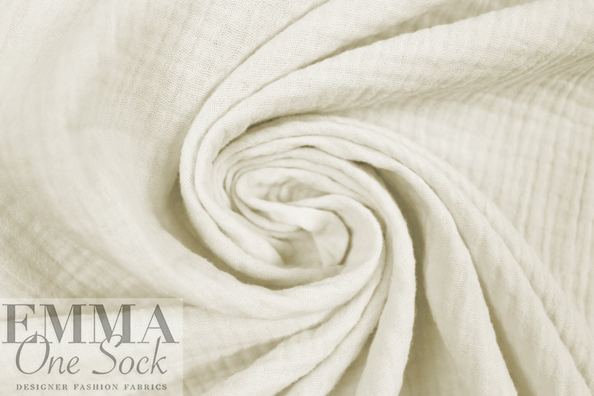 textured cotton double gauze - ivory 2 yd