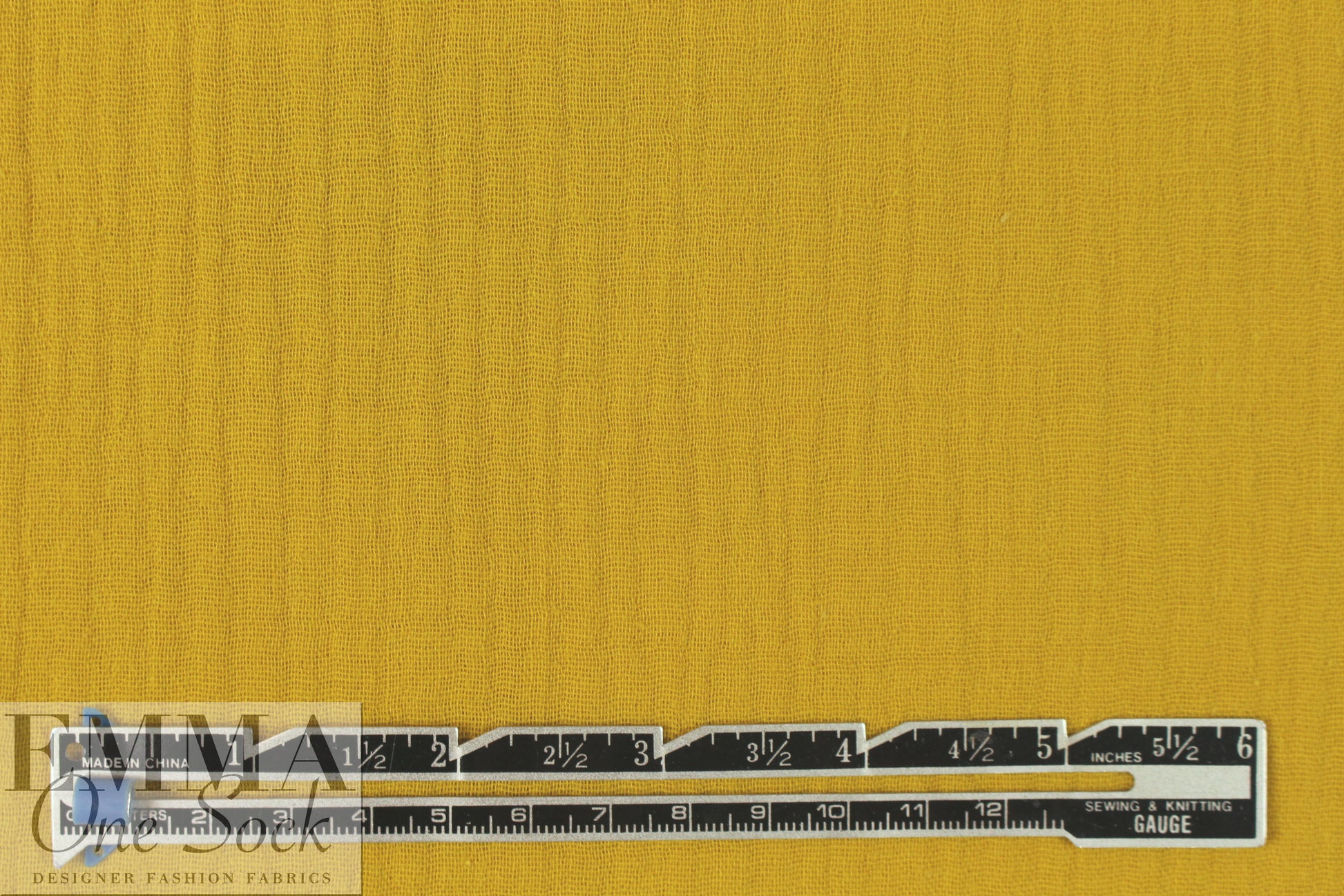 textured cotton double gauze - mustard 1.5 yds