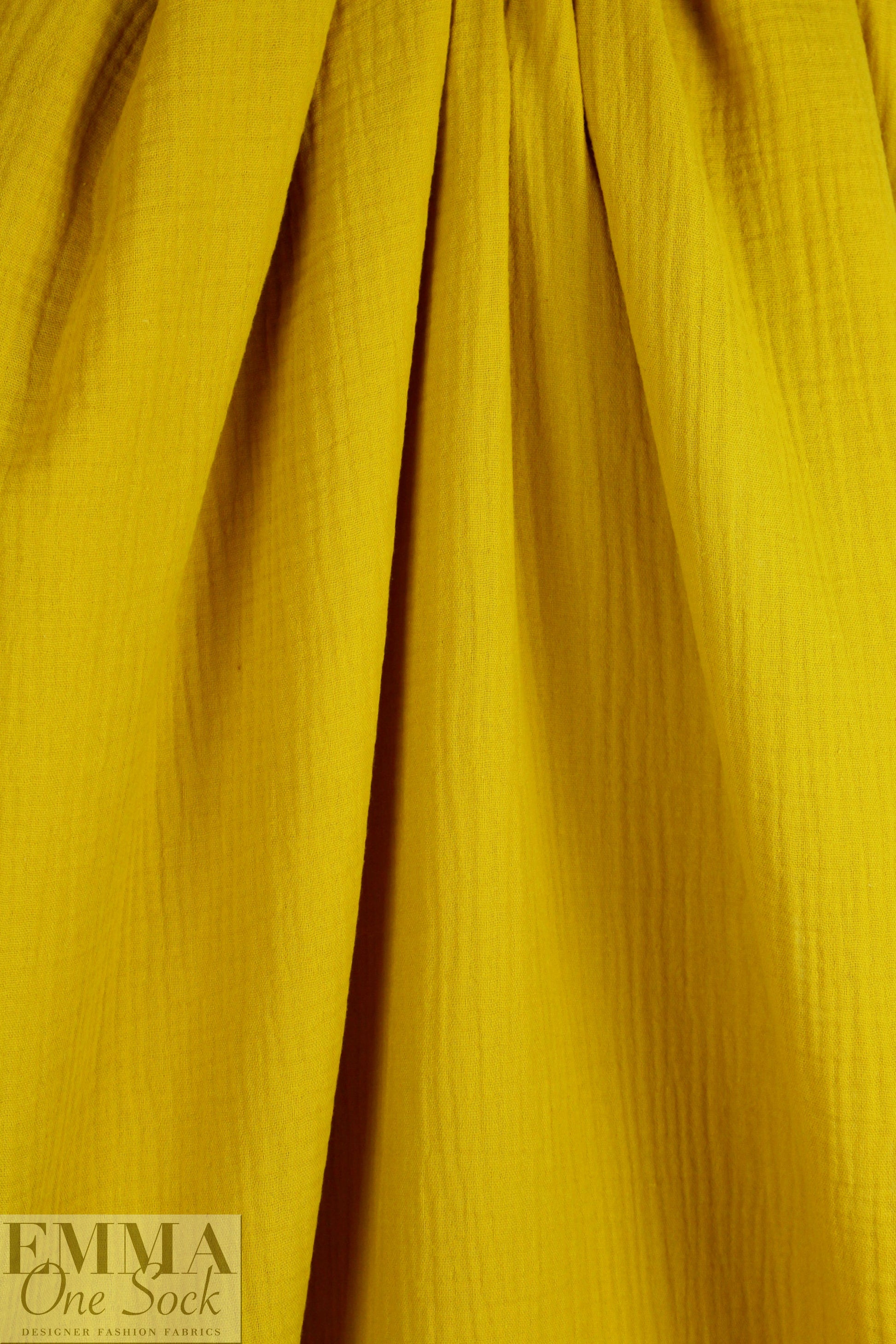textured cotton double gauze - mustard 1.875 yd