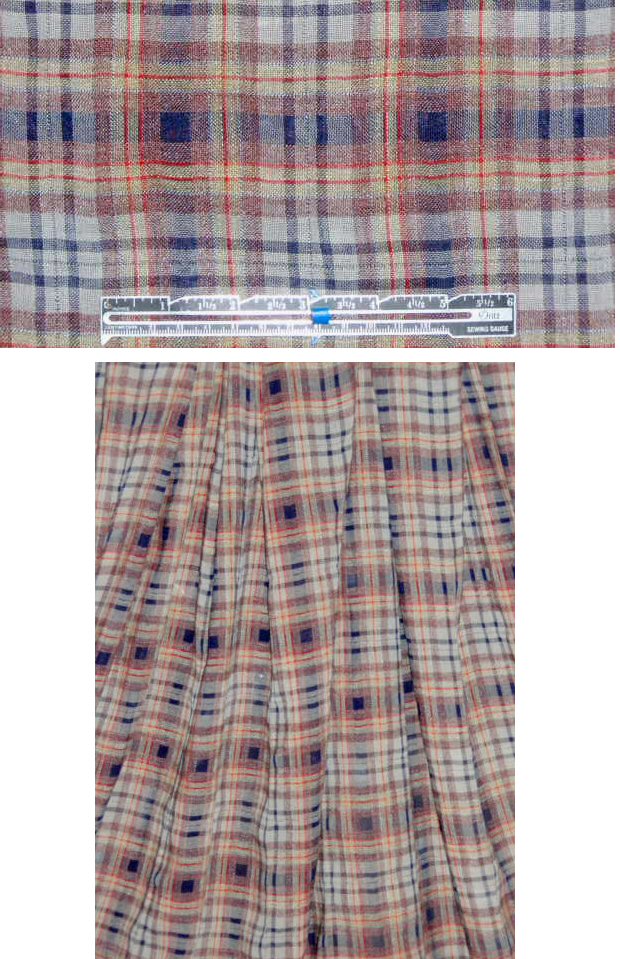 Italian yarn dyed plaid wool gauze - sage/aub. brown .625 yds