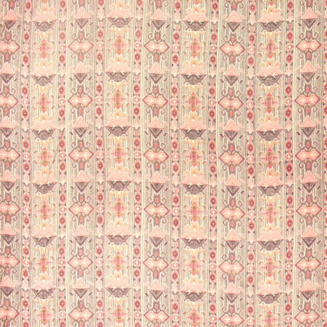 CA designer 'Persian pink' printed rayon 'gauze' 1.375 yd