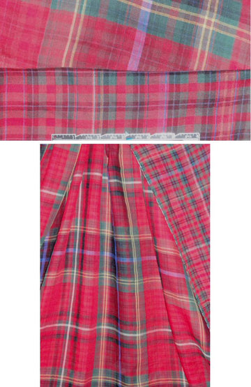 Italian all-cotton gauzey 2-sided plaid