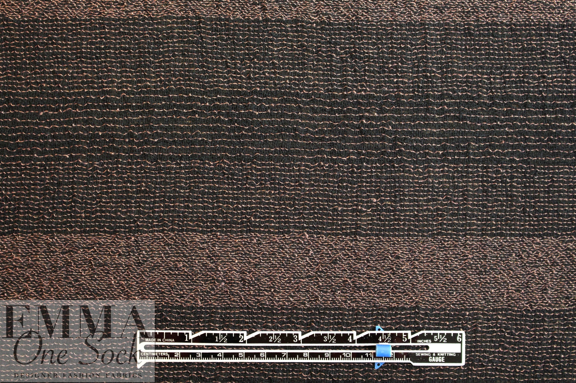 NY designer striped cotton double gauze - black/dusty mauve