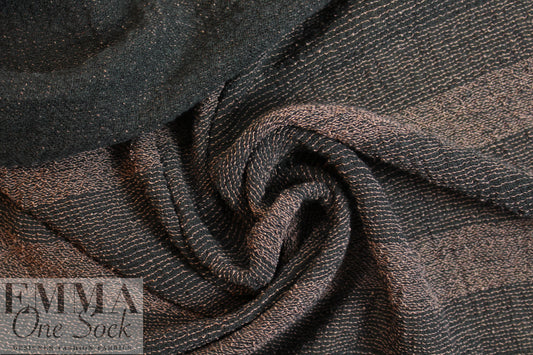 NY designer striped cotton double gauze - black/dusty mauve 2 yds