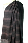 NY designer striped cotton double gauze - black/dusty mauve