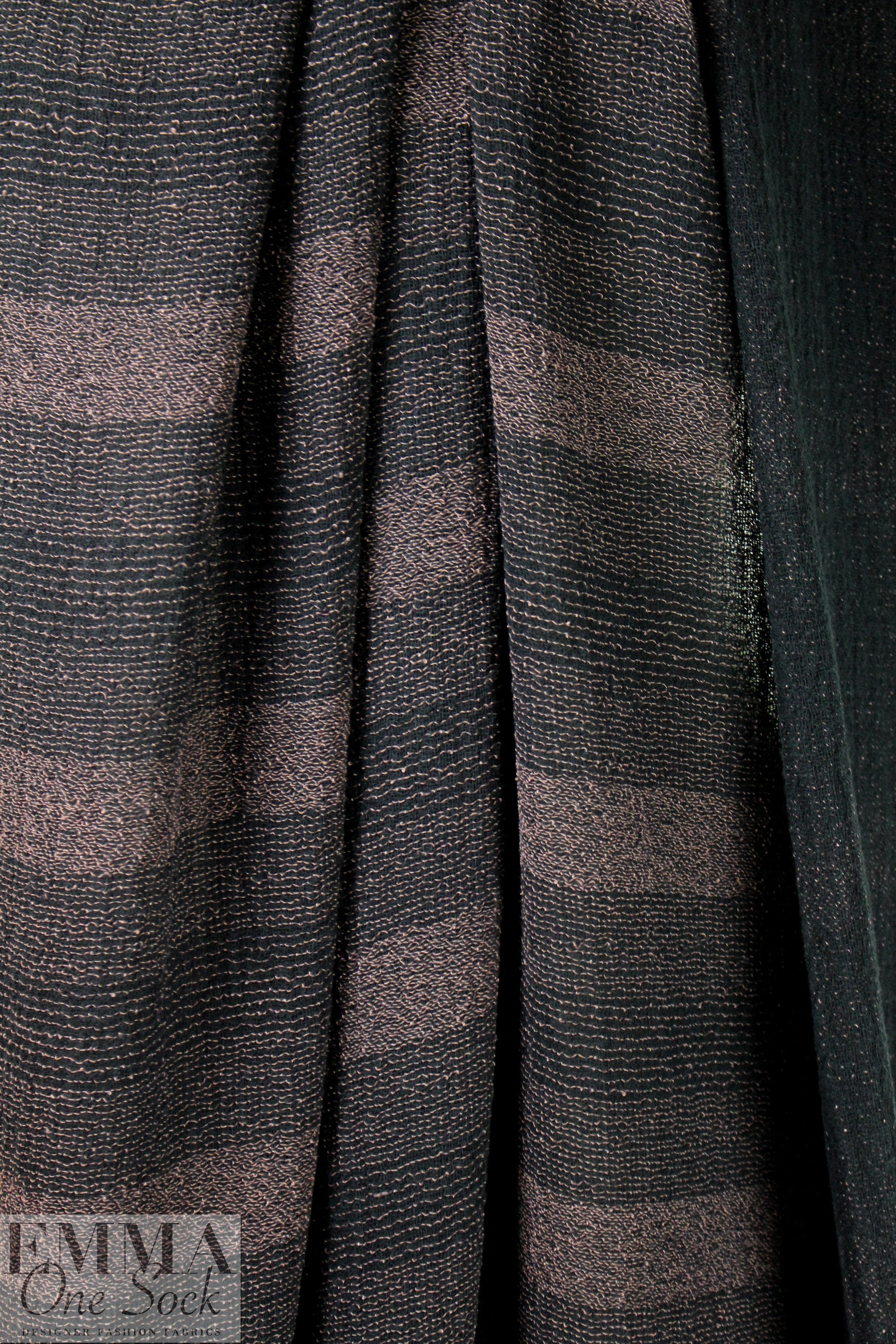 NY designer striped cotton double gauze - black/dusty mauve