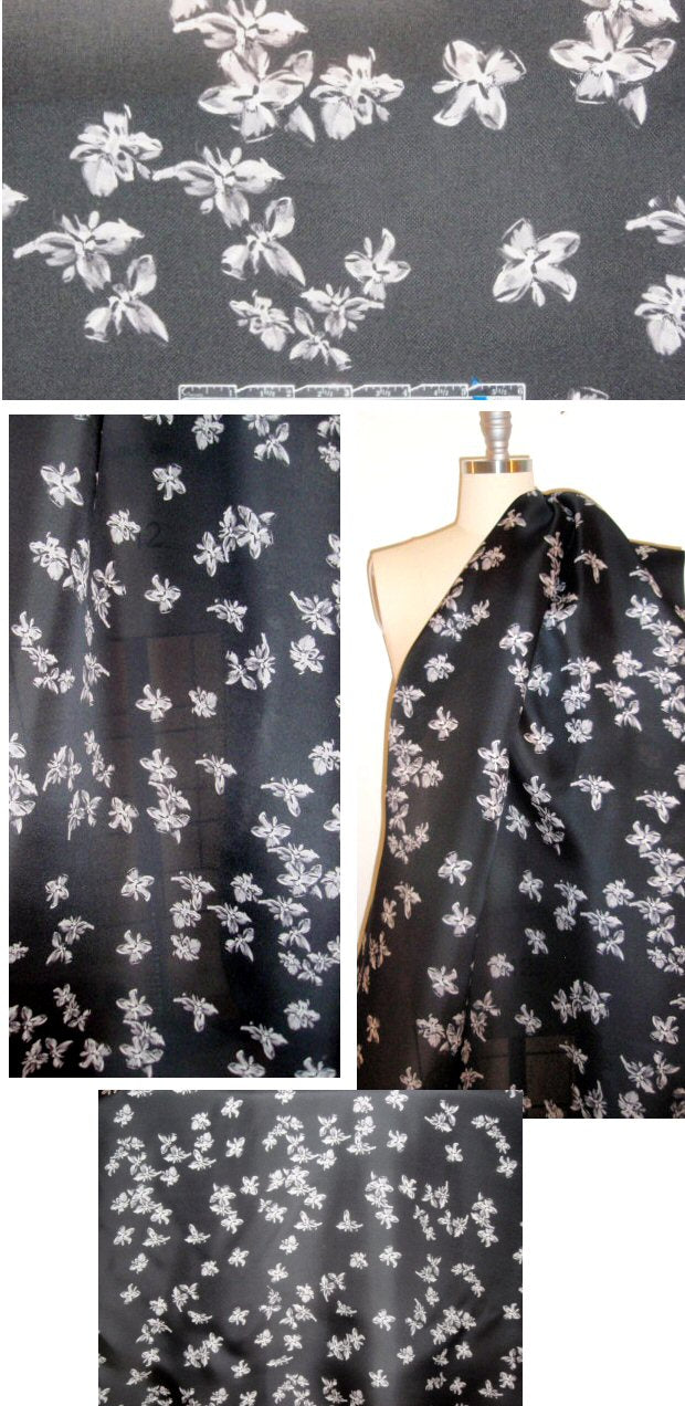 Tanya Tayl0r black with flowers silk gazar