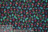 Italian aqua/wine floral silk georgette