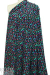 Italian aqua/wine floral silk georgette 1.375 yd