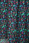 Italian aqua/wine floral silk georgette