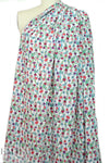 Italian light blue/violet floral silk georgette