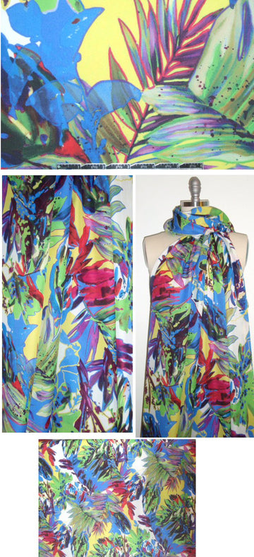 Italian tropical montage silk georgette 1.375 yd