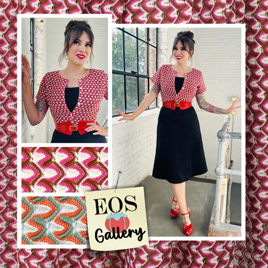 Missoni-esque flame stitch knit - clover/lime