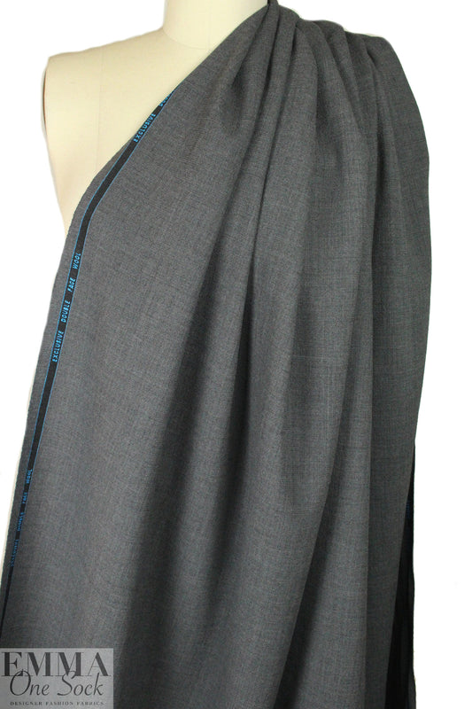 stretch wool doublecloth crepe - banker's grey