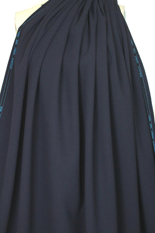 stretch wool doublecloth crepe - midnight navy 1.5 yds