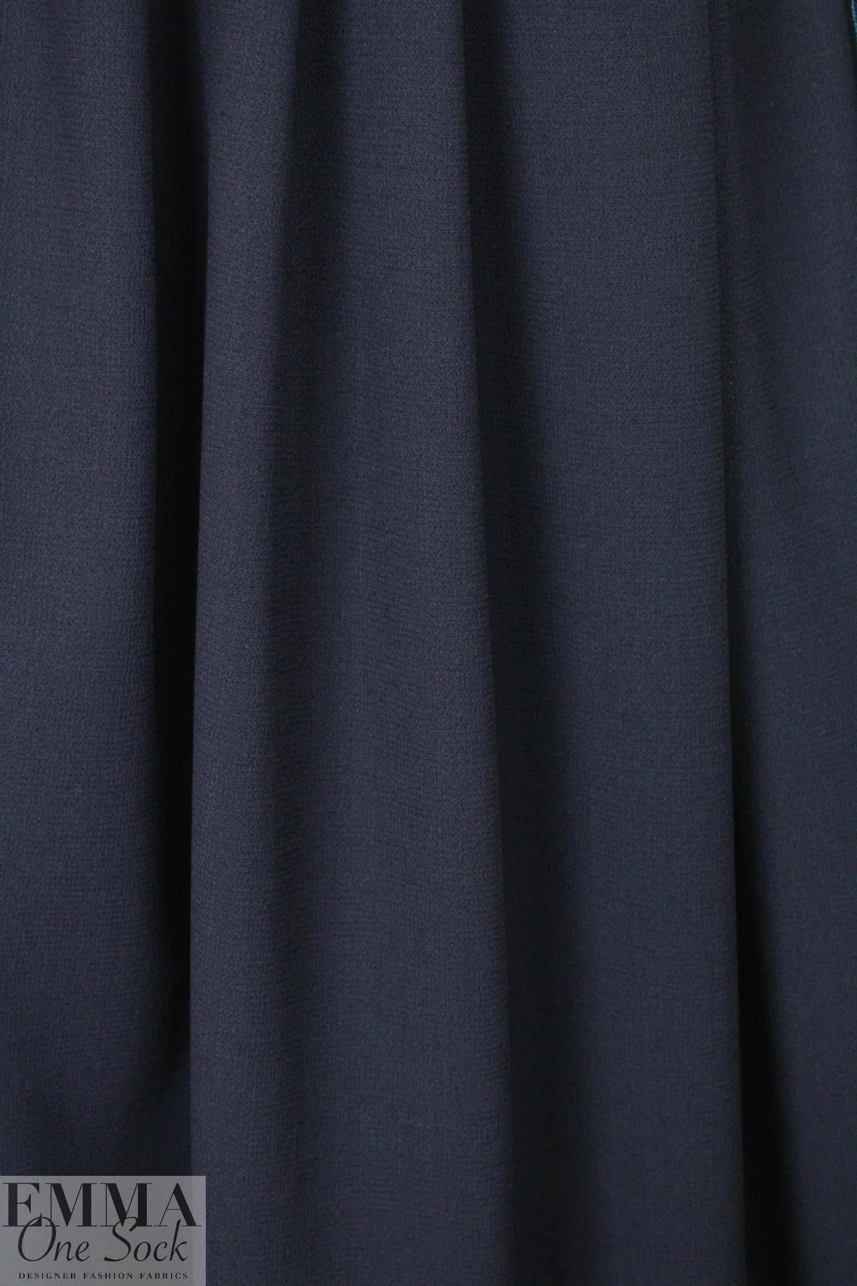 stretch wool doublecloth crepe - midnight navy