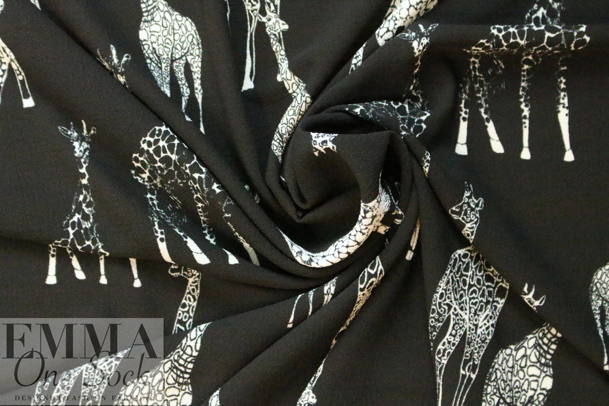 CA designer poly crepe drapey woven - giraffe 1 yard