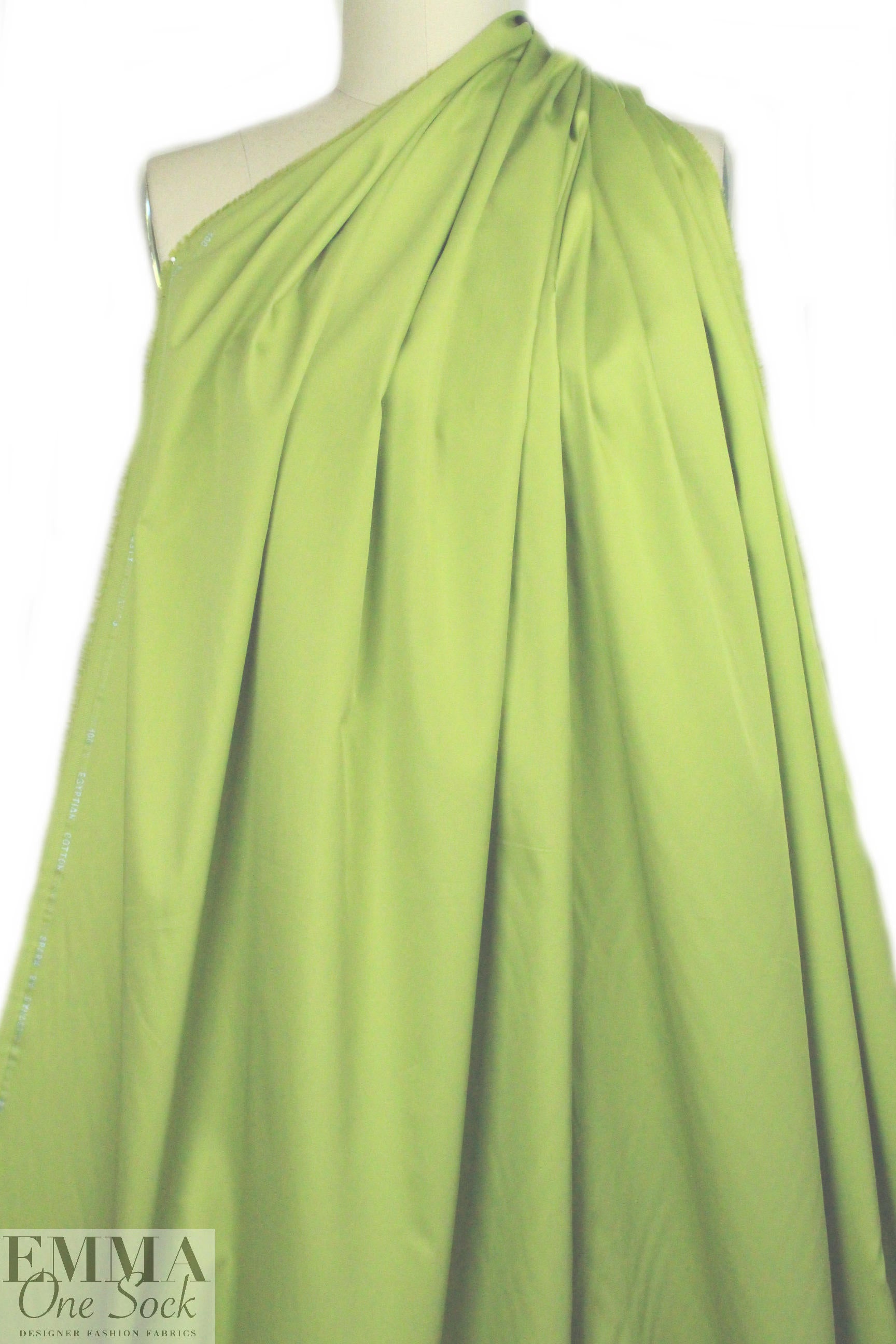 Giza 100% egyptian cotton shirting - lime 1.5 yd