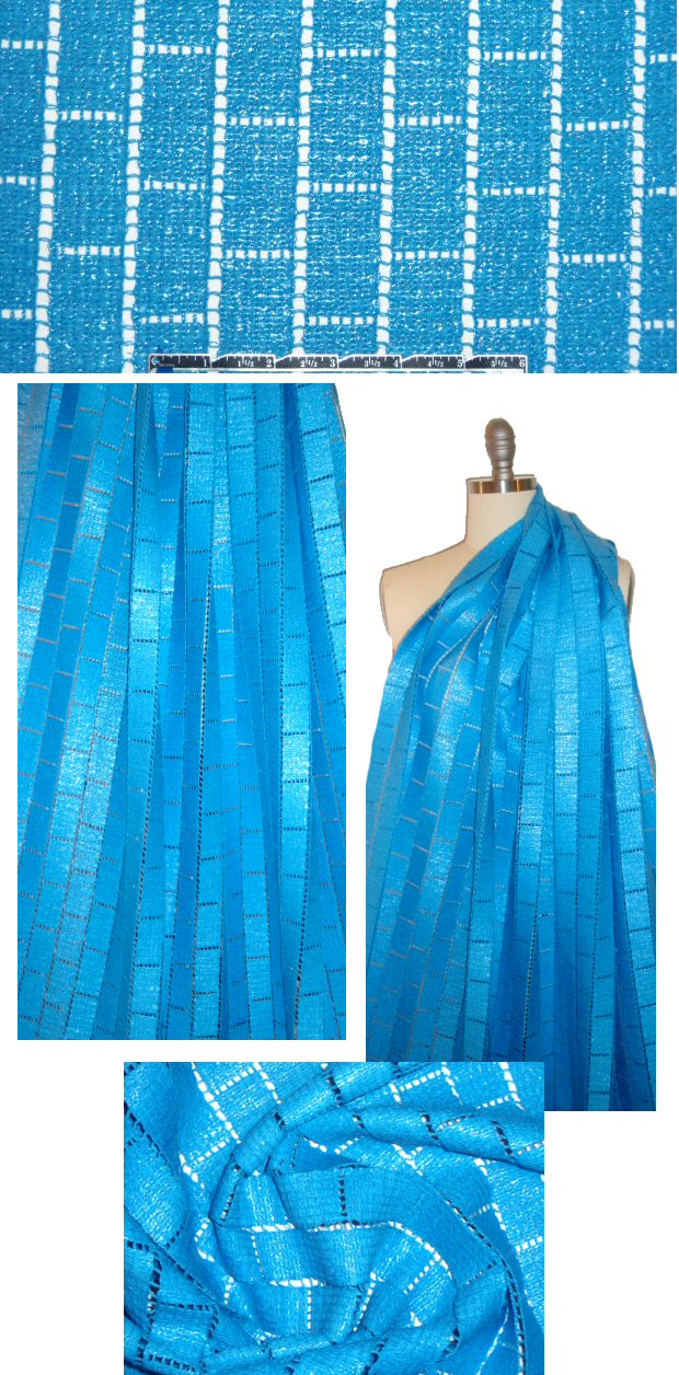 Italian laminated cotton rectangle lace - sky