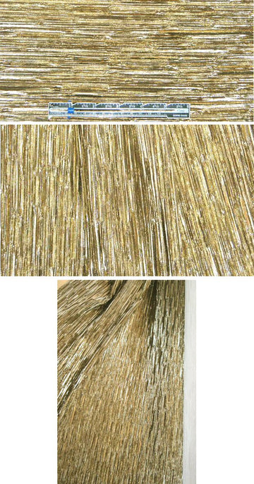 NY designer gold foil accordion plisse' 1.25 yd
