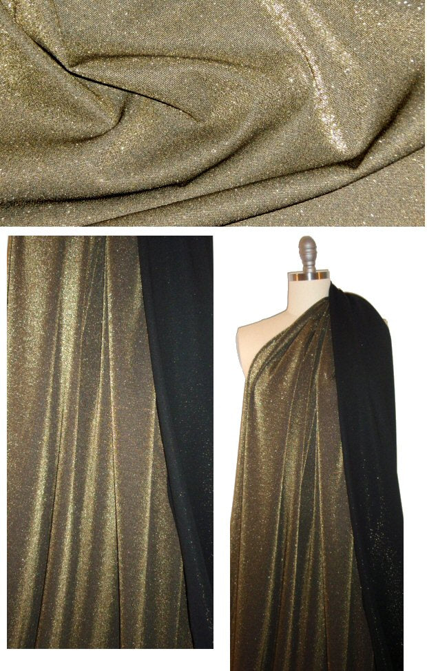 gold metallic infused black doubleknit *FLAW*