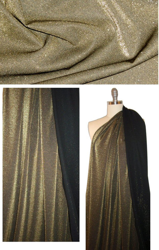 gold metallic infused black doubleknit *FLAW*